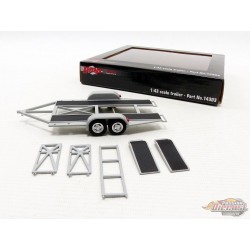 (Web Only) Tandem Car Trailer with Tire Rack - Grey  GMP 1/43 14303