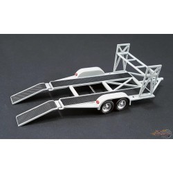 Remorque à voiture Tandem  avec Tire Rack - Gris    GMP 1/43 14303