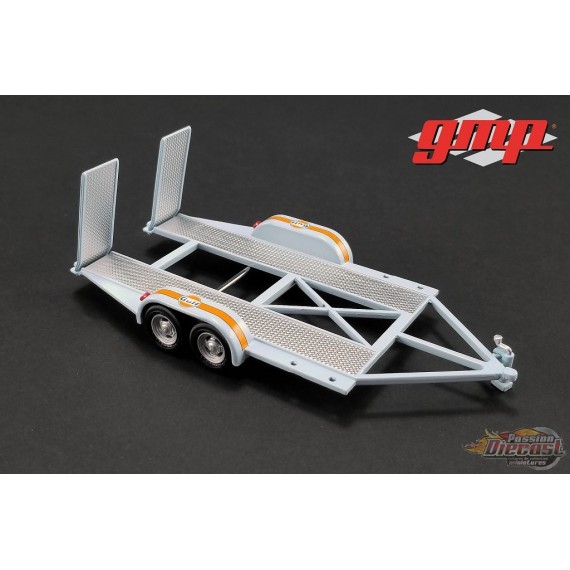 (Web Only) Tandem Car Trailer with Tire Rack - Gulf  GMP 1/43 14304