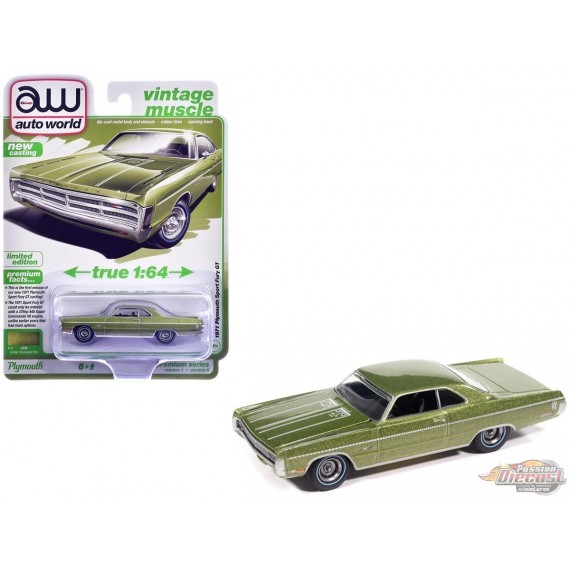 1971 Plymouth Sport Fury GT Amber Sherwood - 2026 Premium Release 1 Version A - Auto World - 1/64 - AWSP211 A