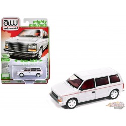 1989 Plymouth Voyager Turbo Bright White - 2026 Premium Release 1 Version A - Auto World - 1/64 -  AWSP213 A