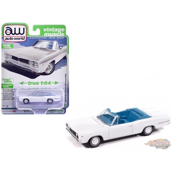Dodge Coronet 500 Cabriolet Blanche 1968 - 2026 Premium Release 1 Version B - Auto World - 1/64 - AW64532 AWSP212 B