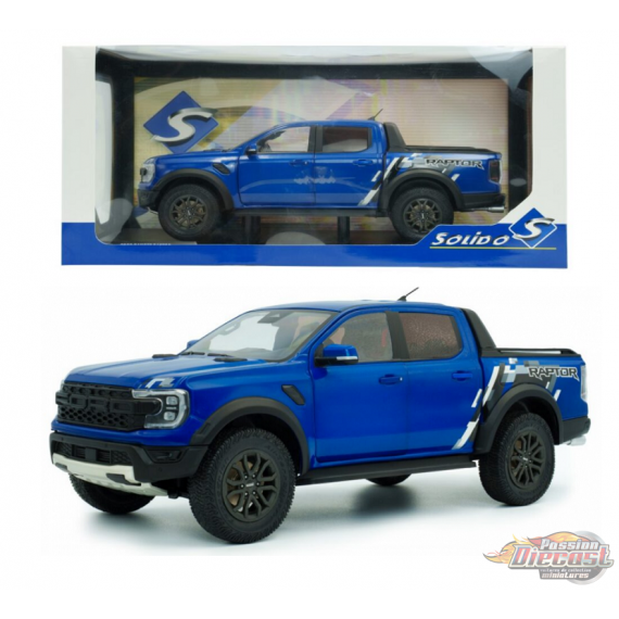 Ford Ranger Raptor 2024 Bleu - Solido - 1/18 - S1813902 - Passion Diecast 