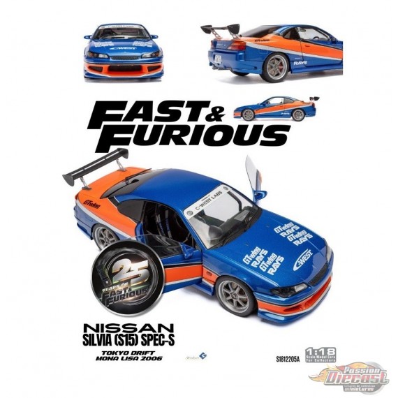 Nissan Silvia S15 Spec-s Tokyo Drift FAST AND FURIOUS - Solido - 1/18 - S1812205A - Passion Diecast 