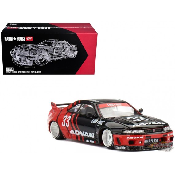Nissan Skyline GT-R (R33) Kaido Works ADVAN - Mini GT - Mijo Exclusives - 1/64 - KHMG191 Passion Diecast