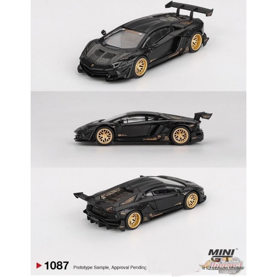 LB-WORKS Lamborghini Aventador Limited Edition - Matte Black - Mini GT - 1:64 - MGT01087 Passion Diecast