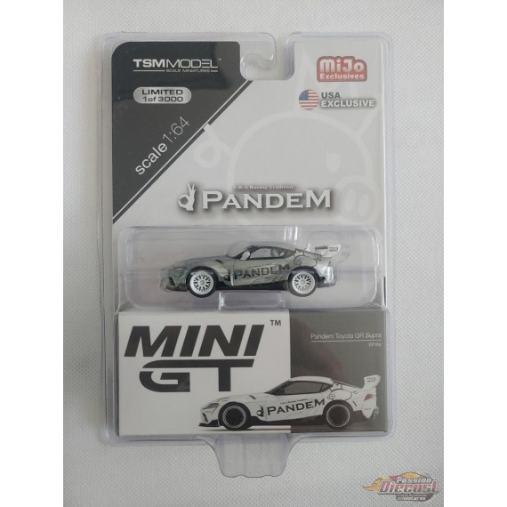 CHASE CAR Pandem Toyota GR Supra V1.0 Blanche -  MINI GT 1:64 - Mijo Exclusive - MGT00180GR -  Passion Diecast 