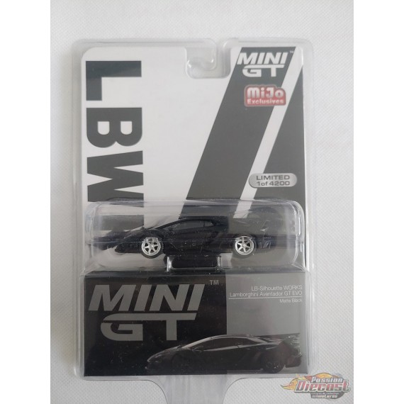 CHASE CAR Lamborghini LB-Silhouette WORKS Aventador GT EVO Noir Mat  - Mini GT - 1:64 - MGT00502GR Passion Diecast