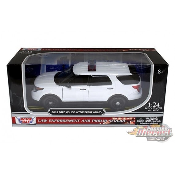 2015 Ford Police Interceptor Utility with Lightbar - Law Enforcement - Motormax 1/24 - 76959 Passion Diecast