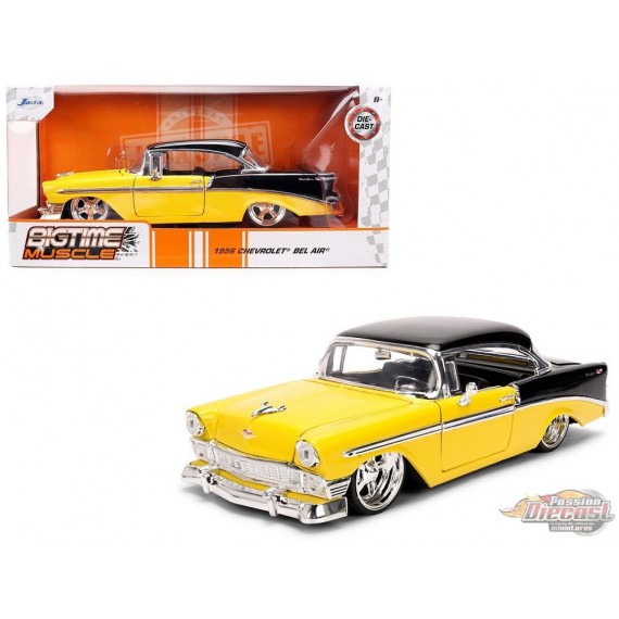 1956 Chevrolet Bel Air Yellow and Black - Bigtime Muscle - Jada 1/24 - 36648 Passion diecast