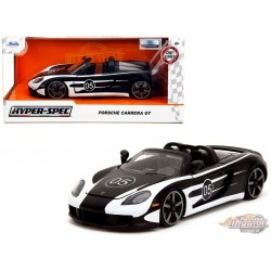 Porsche Carrera GT Cabriolet - Noir avec graphiques blancs - Hyper-Spec - Jada 1/24 - 35490 Passion Diecast