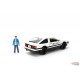 Toyota Trueno (AE86) White and Black with Graphics and Takumi Figure Initial D - Hollywood Rides - Jada 1/24 - 34501