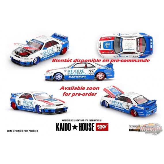 Nissan Skyline GT-R (R33) BFTHR V1 - Mini GT & Kaido★House 1/64 - KHMG213 Passion Diecast