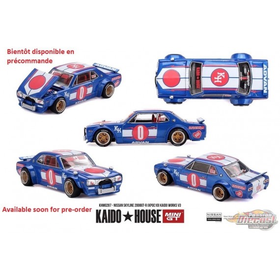 Nissan Skyline 2000GT-R (KPGC10) Kaido Works V3 - Mini GT & Kaido★House 1/64 - KHMG287 Passion Diecast