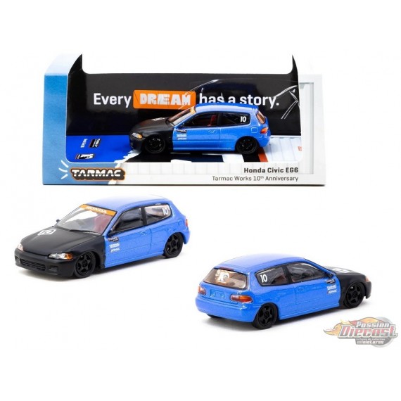 Honda Civic EG6 Tarmac Works 10e anniversaire - Tarmac Works - 1/64 - T64-TL001-10TH Passion Diecast
