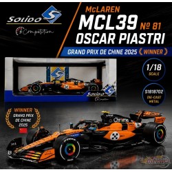 McLaren MCL39 No 81 Piastri Chine 2025 - Solido - 1/18 - S1818702 - Passion Diecast 