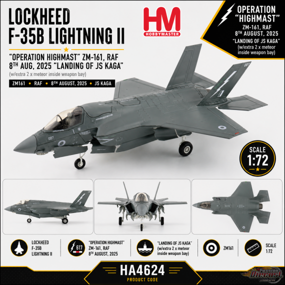 (Preorder) Lockheed F-35B Lightning II / RAF No.617 (Dambusters) Sqn, mer des Philippine, Août 2025 / Hobby Master 1:72 HA4624
