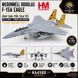 McDonnell Douglas F-15A Eagle / USAF 36th TFW, 53rd TFS, Bitburg, Germany, Tiger Meet 1981 Hobby Master 1:72 HA4580