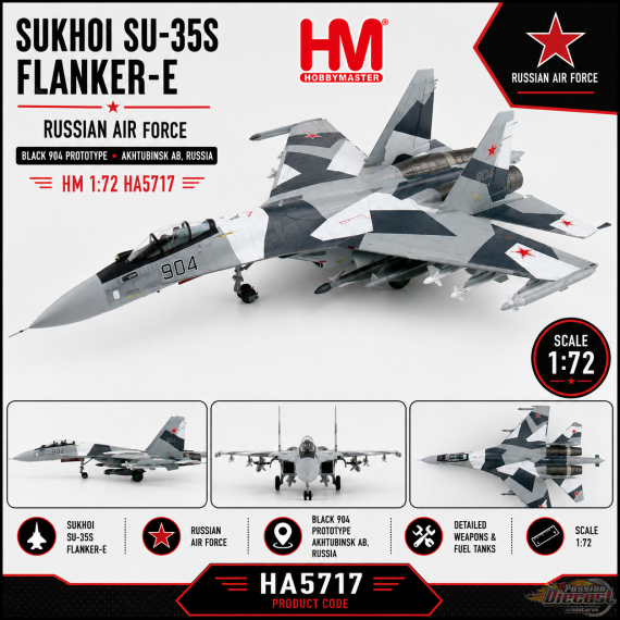 Sukhoi Su-35S Flanker-E / Russian Air Force, Black 904 Prototype, Akhtubinsk AB, Russia / HM 1:72 HA5717