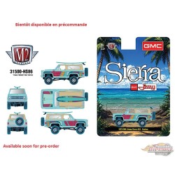 GMC Jimmy Sierra 4×4 Custom 1975 avec planche de surf - Turquoise - M2 Machine - 1:64 - 31500-HS86 Passion Diecast