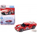 1965 Ford GT40 NO.14 Red w/White Stripes - 2025 Premium Release 3 Version A - Auto World - 1/64 - AWSP208 A