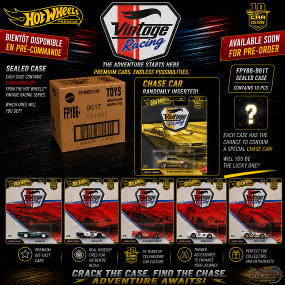 Car Culture 10e anniversaire 2026 - Vintage Racing - Release T - Set De 10 Voitures - Hot Wheels 1:64 - FPY86-961T