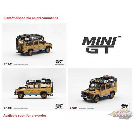 Land Rover Defender 110 1998 Camel Trophy Tierra del Fuego CT.10 USA - Mini GT - 1:64 - MGT01309 Passion Diecast