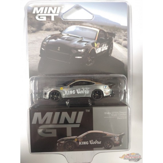 CHASE CAR Shelby GT500 Dragon Snake Concept - Noir/Or - Mini GT - 1:64 - MGT01130GR Passion Diecast