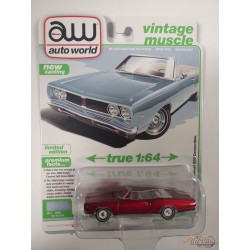CHASE CAR Dodge Coronet 500 Cabriolet 1968 Bleu pâle - 2026 Premium Release 1 Version A - Auto World - 1/64 - AWSP212 AGR