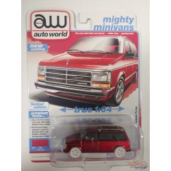 CHASE CAR Dodge Caravan Turbo 1989 Rouge uni Flash Red  - 2025 Premium Release 3 Version A - Auto World - 1/64 - AWSP206 AGR