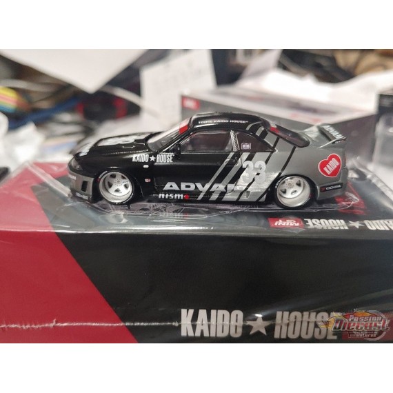 CHASE CAR Nissan Skyline GT-R (R33) Kaido Works ADVAN - Mini GT - Mijo Exclusives - 1/64 - KHMG191GR