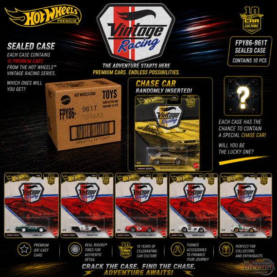 Car Culture 10e anniversaire 2026 - Vintage Racing - Release T - Set De 10 Voitures - Hot Wheels 1:64 - FPY86-961T