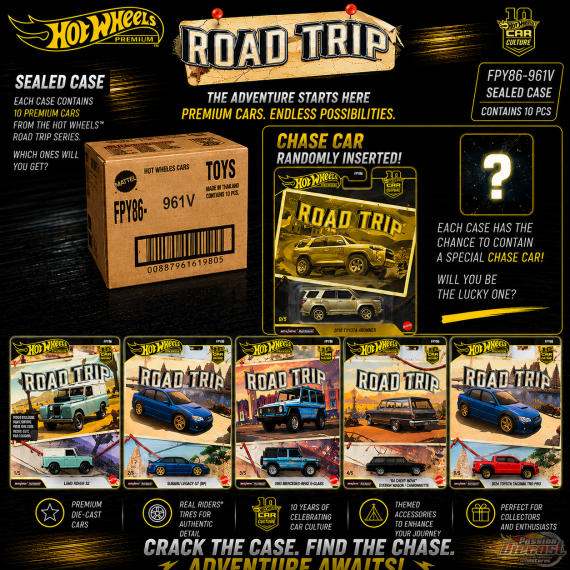 Car Culture 10th Anniversary 2026 - Road Trip - Release V Set Of 10 Cars - Hot Wheels 1:64 - FPY86-961V