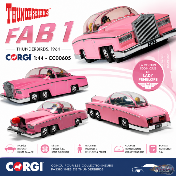 FAB 1 Diecast Model, Thunderbirds, 1964 - Corgi 1:36 - CC00605 Passion Diecast