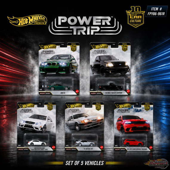 Hot Wheels 10e anniversaire Car Culture 2026 - Power Trip - Release R - Set De 5 Voiture - 1:64 - FPY86-961R Passion Diecast