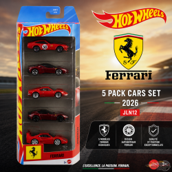Coffret de 5 voitures Ferrari - Hot Wheels 1:64 - JLN12 - Passion Diecast