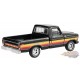 Ford F-100 Pickup de 1977 couleur Noir Corbeau - Free Wheeling Stripes - Hobby Exclusive - 1/64 Greenlight - 30571