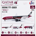 (Preorder) (Free shipping) Qatar Airways Boeing 777-300ER "Formula 1" / A7-BEG /  JC Wings / 1:200 /XX20874