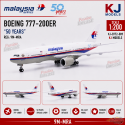 Malaysia Airlines Boeing 777-200ER "50 Years" / 9M-MRA / KJ Models / 1:200 / KJ-B772-089