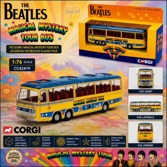 The Beatles - Magical Mystery Tour Bus - New pack design - Corgi 1:76 - CC42419 Passion Diecast