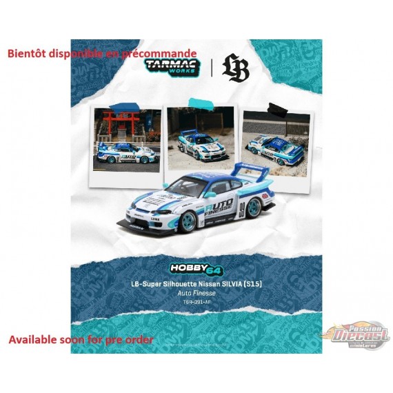 LB-Super Silhouette Nissan SILVIA (S15) Auto Finesse - White - Tarmac Works - 1/64 - T64-091-AF Passion Diecast