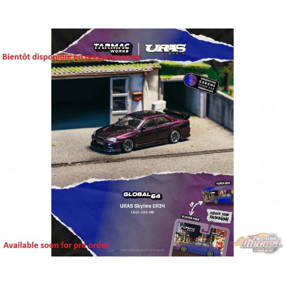 URAS Skyline ER34 - Midnight Purple - Tarmac Works - 1/64 - T64G-088-MP-B Passion Diecast