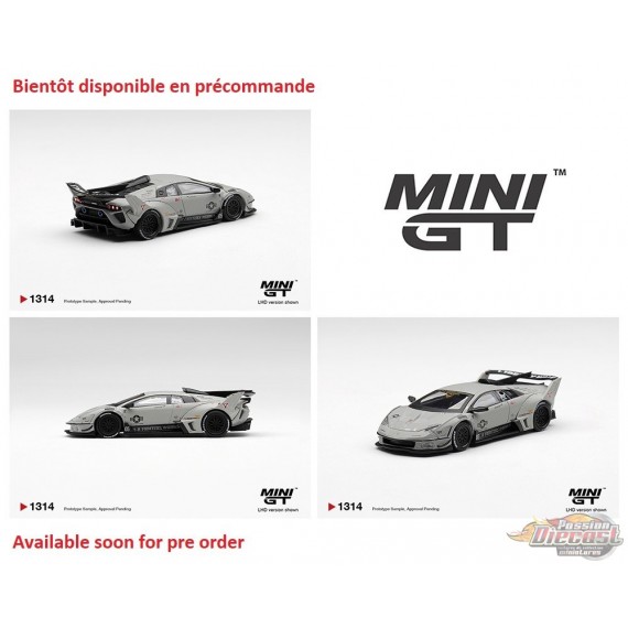 Lamborghini LB-Silhouette WORKS MURCIELAGO GT Evo Fighter - Gris - Mini GT - 1:64 - MGT01314 Passion Diecast