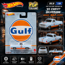 Pop Culture Vintage Oil  - 83 chevy silverado Gulf  - Hot Wheels 1:64 - GRL36