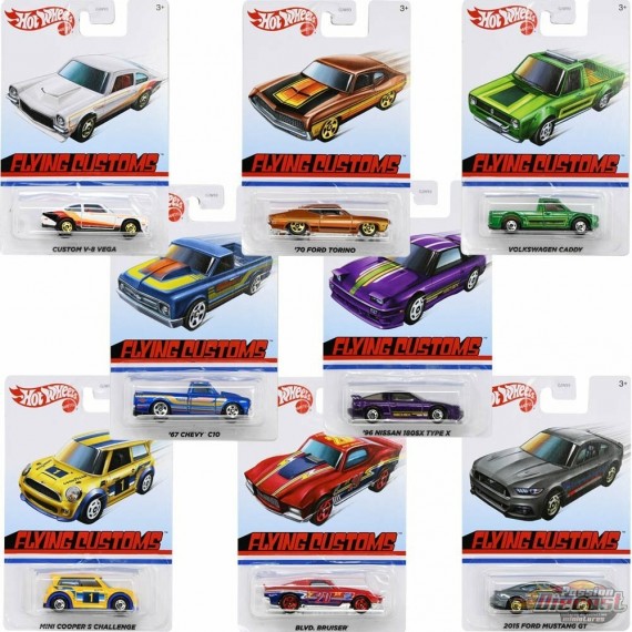 Hot Wheels 1:64  Flying Custom -  Ensemble de 8 Voitures  - GGJW93-999B