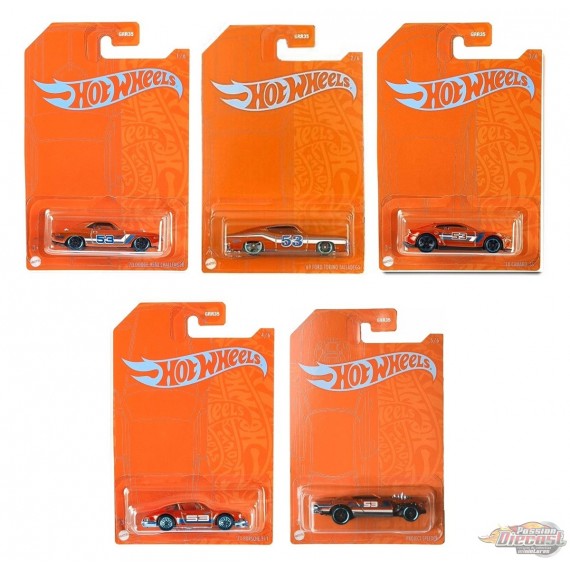 Hot Wheels 1:64 Orange And Blue EMC Exclusive 2021 A Assortment Set of 5 pcs - GRR35-956B  - Passion Diecast