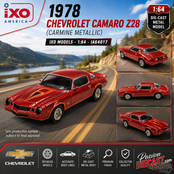 (Preorder) 1978 Chevrolet Camaro Z28 - (Carmine Metallic) - IXO Models - 1:64 - IA64017