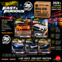 (Preorder) Hot Wheels 1:64 Fast & Furious 25e anniversaire Premium 2026 R Assortiment de 10 voitures - HNW46-956R