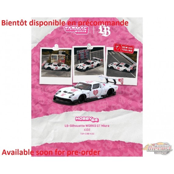 LB-Silhouette WORKS GT Miura KIDS - Blanc - Tarmac Works - 1/64 - T64-098-KDS Passion Diecast
