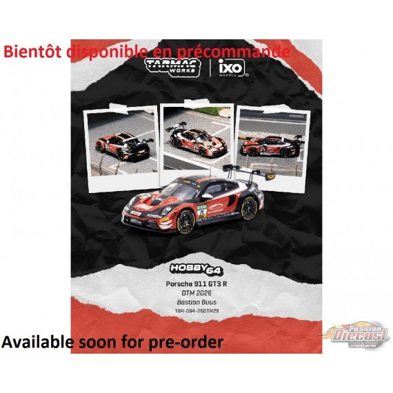 Porsche 911 GT3 R DTM 2026 Bastian Buus - Tarmac Works - 1/64 - T64-084-26DTM29 Passion Diecast